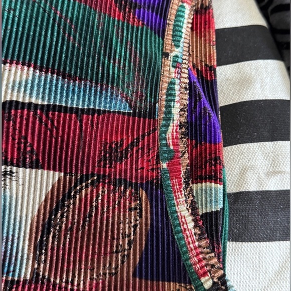 👚Exquisite Vintage Tall Girl Multi Coloured Pleated Sleeveless Top - Ladies L - Picture 10 of 16